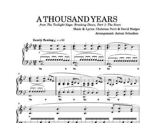 نت پیانو a thousand years