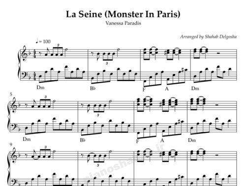 نت پیانو la seine