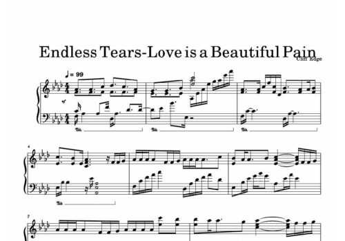 نت پیانو endless tears cliff edge
