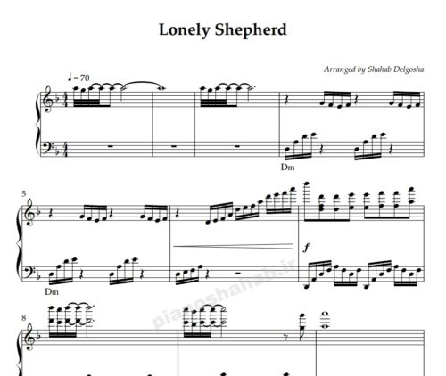 نت پیانو the lonely shepherd