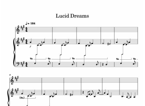 نت پیانو lucid dreams