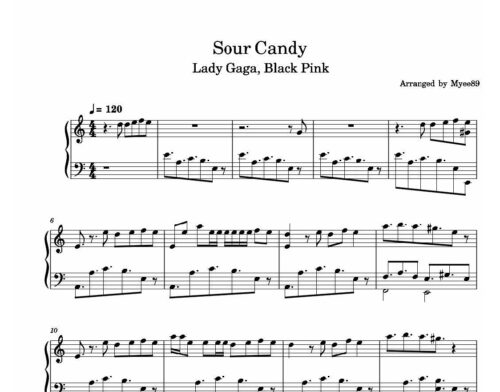 نت پیانو sour candy