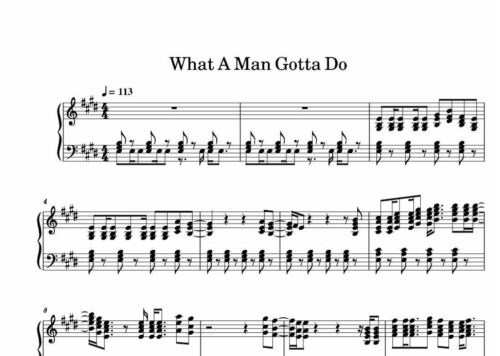 نت پیانو what a man gotta do