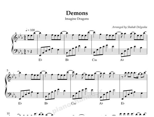 نت پیانو demons