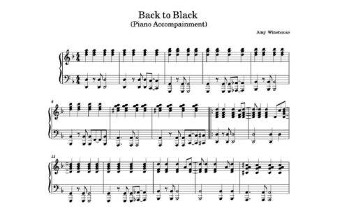 نت پیانو back to black