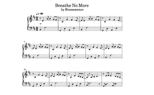 نت پیانو breathe no more