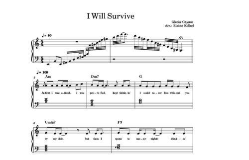 نت پیانو i will survive