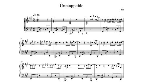 نت پیانو unstoppable