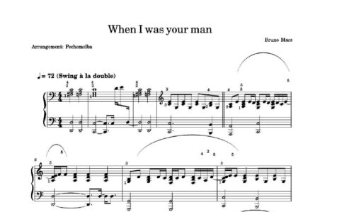 نت پیانو when i was your man