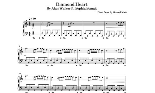 نت پیانو diamond hearts