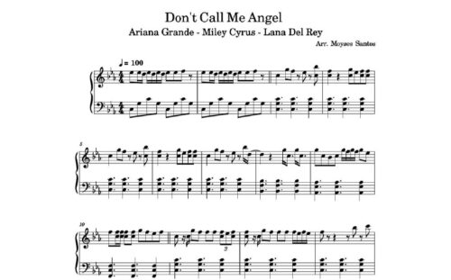 نت پیانو don't call me angel