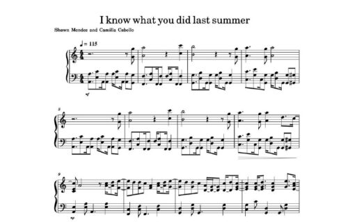 نت پیانو i know what you did last summer