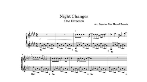 نت پیانو night changes