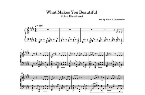 نت پیانو what makes you beautiful