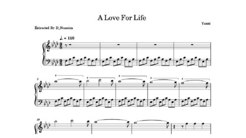 نت پیانو a love for life