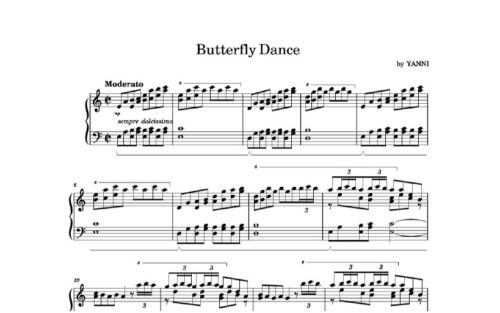 نت پیانو butterfly dance