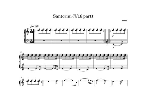نت پیانو santorini