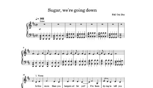 نت پیانو sugar we're going down