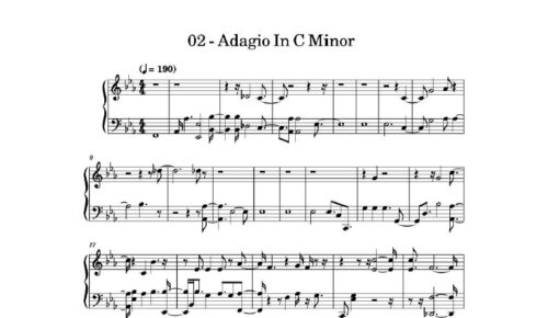 نت پیانو adagio in c minor