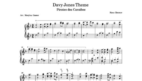 نت پیانو davy jones theme