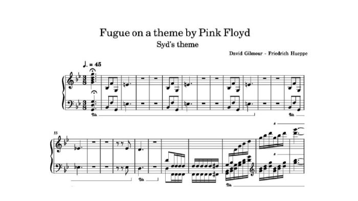 نت پیانو fugue on a theme