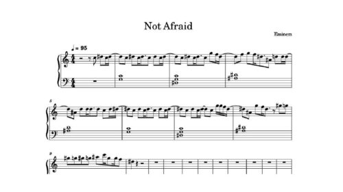نت پیانو not afraid