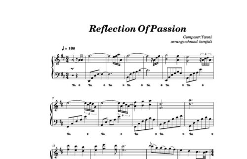 نت پیانو reflection of passion