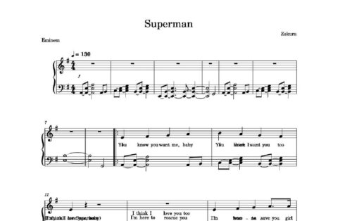 نت پیانو superman