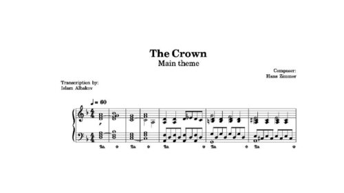 نت پیانو the crown