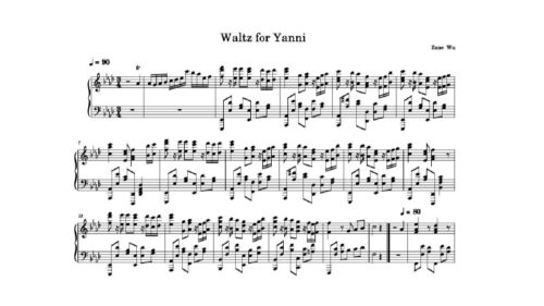 نت پیانو waltz for yanni