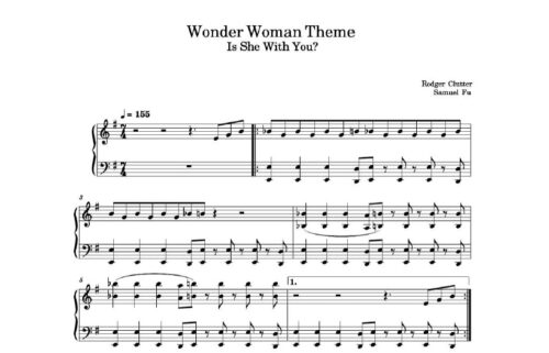 نت پیانو wonder woman theme