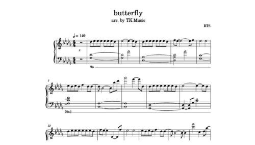 نت پیانو butterfly