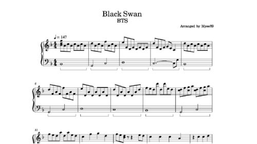نت پیانو black swan