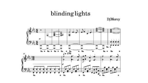 نت پیانو blinding lights