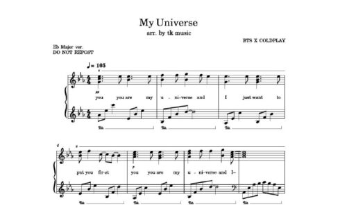 نت پیانو my universe