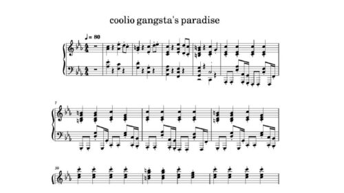 نت پیانو gangsta's paradise
