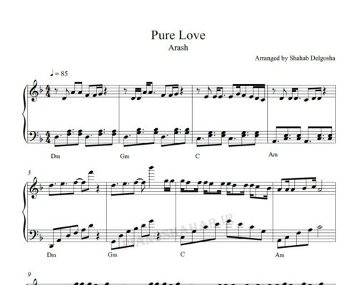 نت پیانو Pure Love آرش