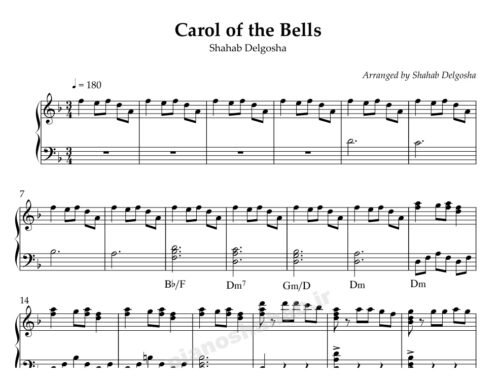 نت پیانو carol of the bells