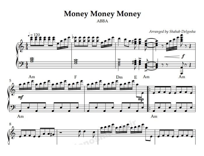 نت پیانو money money money