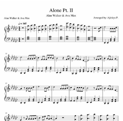 نت پیانو alone part 2