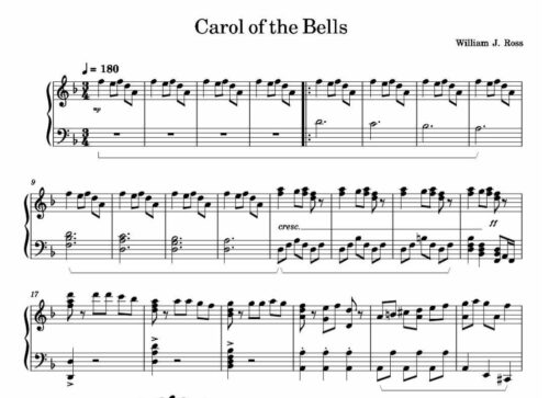 نت پیانو carol of the bells
