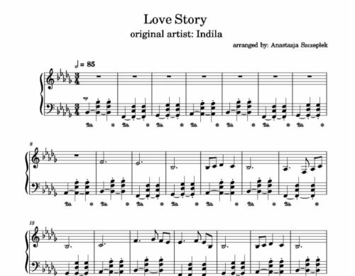 نت پیانو love story از indila