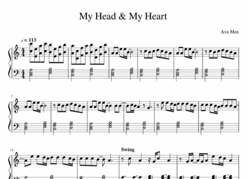 نت پیانو My Head & My Heart