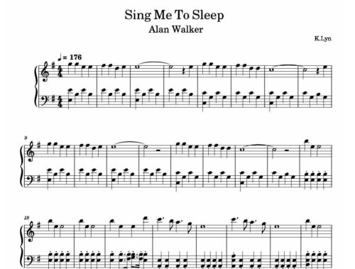 نت پیانو sing me to sleep