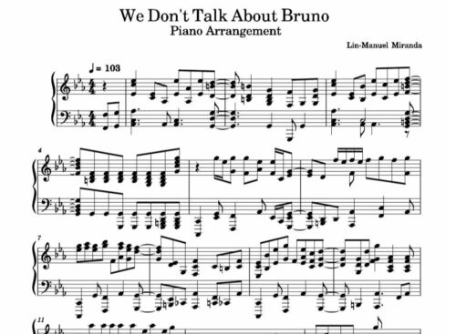 نت پیانو we don't talk about bruno