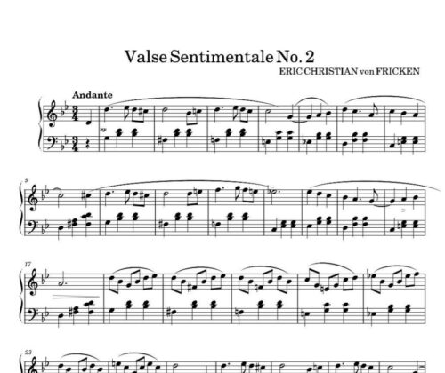 نت پیانو valse sentimentale no 2