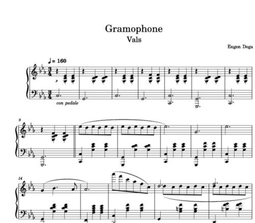 نت پیانو Gramophone waltz