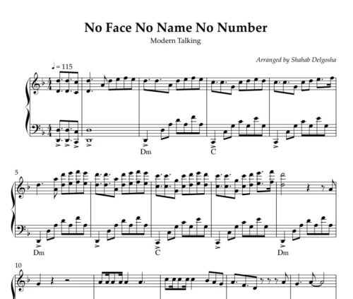 نت پیانو no face no name no number