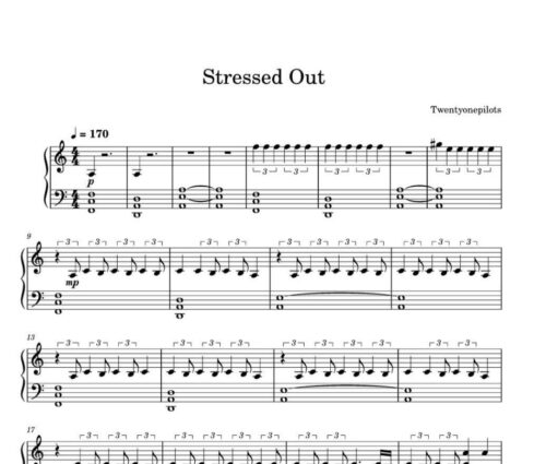 نت پیانو Stressed Out