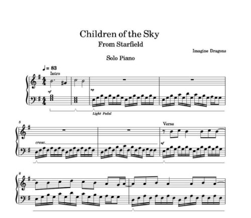 نت پیانو children of the sky